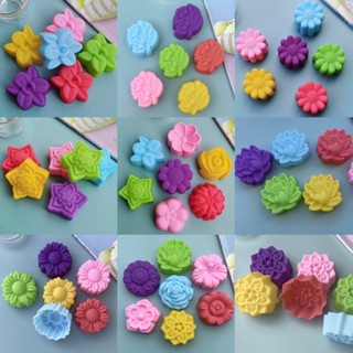 HCM-SET 5 KHUÔN SILICON 5CM LÀM BÁNH DA LỢN, CUPCAKE, RAU CÂU, BÁNH CHUỐI HÌNH HOA CÚC, HOA HỒNG, HƯỚNG DƯƠNG, HOA SEN