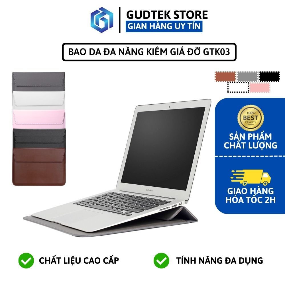Bao Da MacBook Cao Cấp Đa Năng, Chống Sốc, Kiêm Giá Đỡ Tiện Lợi GTK03
