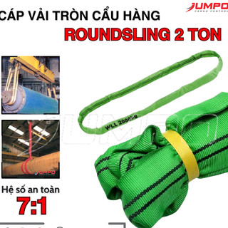 Dây cáp vải cẩu hàng Jumpo bản tròn 2 tấn hệ số 7:1 nhiều kích thước - Cáp vải cẩu hàng bản tròn 2T cẩu hàng hóa an toàn