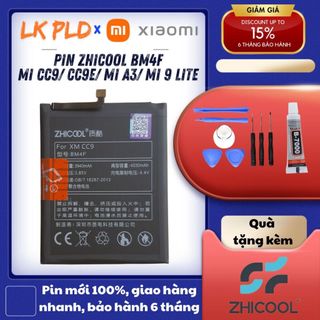 Pin mi a3/ mi cc9/ mi cc9e, mã pin bm4f hãng zhicool, tặng kèm bộ tua vít mở máy, bảo hành 3 tháng