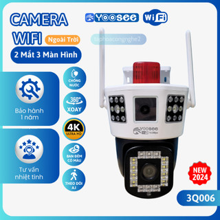 (BH 12T) Camera WIFI YOOSEE Trong Nhà/ Ngoài Trời, FHD,Ban Đêm Có Màu, Báo Động Cực To, Xoay 360 Độ