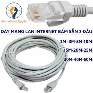 Dây Cáp Mạng .Dây Cáp Internet Bấm Sẵn 2 Đầu (Loại Tốt Dây Màu Trắng)