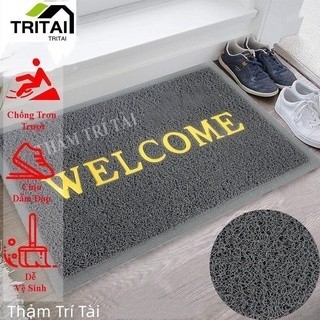 Thảm Nhựa Chùi Chân Welcome 40x60cm nhựa PVC 3A chống trơn trượt, sang trọng, bền đẹp