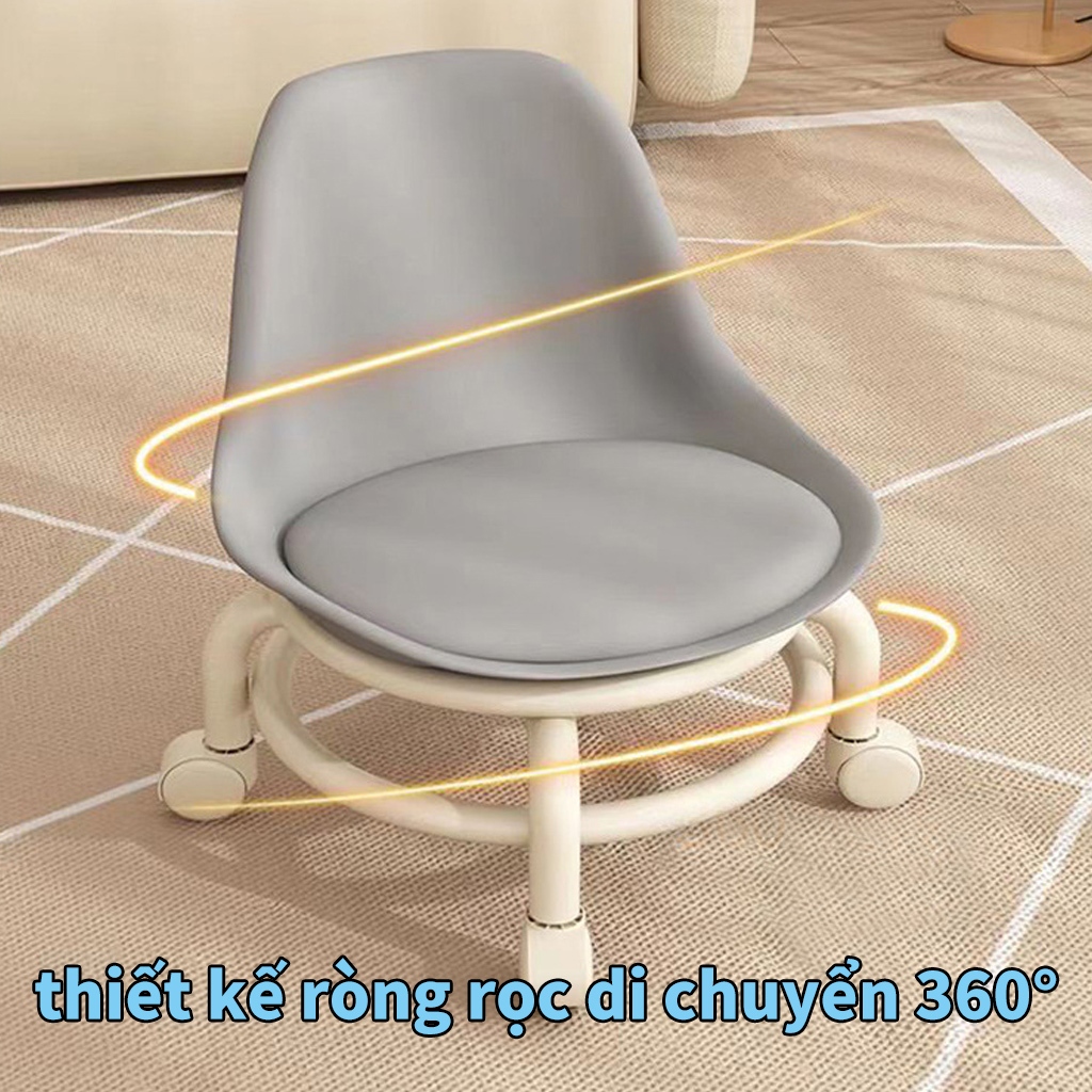Ghế Ngồi Nhỏ Thương Hiệu iiko Có Bánh Xe Không Ồn Ghế Đẩu Cho Bé Ghế Tròn Xoay Bệt Đa Năng Có Nệm Êm Tiện Dụng | BigBuy360 - bigbuy360.vn