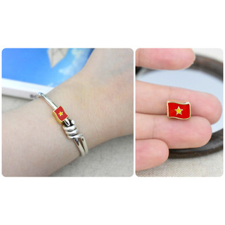   Hàng loại A  Phụ Kiện Trang Sức Charm Vòng Tay Mặt Dây Chuyền Cờ Việt Nam Cờ Đỏ Sao Vàng Unisex 