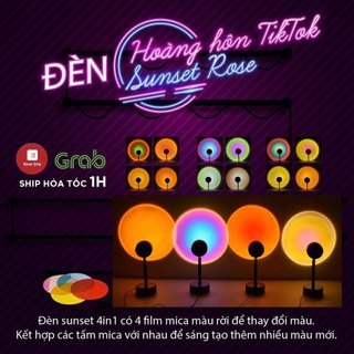 Đèn Hoàng Hôn TIKTOK 16 TRIỆU MÀU Điều Khiển APP ĐT+REMOTE đèn LED Sunset trang trí chụp ảnh quay video livestream