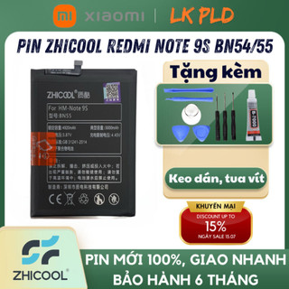 Pin xiaomi redmi note 9s zhicool và zinãn, mã pin bn55, dung lượng 5000mah, bảo hành 3 tháng. tặng kèm bộ tua vít mở máy