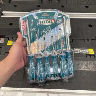 Bộ 6 tua vít cán cao su cầm tay thoải mái total - hàng chính hãng - tht250606