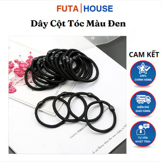 Dây cột tóc màu đen đơn giản phong cách hàn quốc chun cột tóc đơn giản cá tính