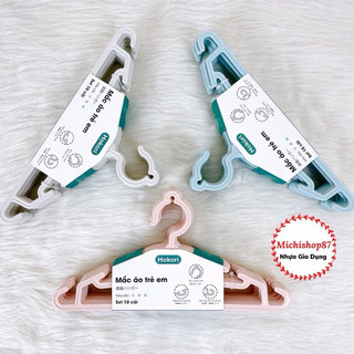 Set 10 Móc Treo Quần Áo Trẻ Em Hokori Cao Cấp Nhựa Việt Nhật Phong Cách Nhật Bản