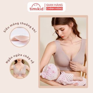  Áo Ngực Bầu Cho Bé Bú Không Gọng Vạt Trước Tiện Lợi - Áo Lót Bầu Siêu Mỏng Thoáng Khí Co Giãn Đàn Hồi Tốt - Timikid 