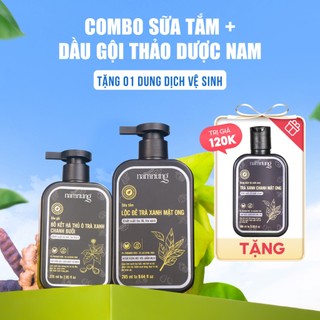 (Mua 1 tặng 1) Combo dầu gội và sữa tắm thảo dược NAM NUNG tặng 1 dung dịch vệ sinh dành cho nam 100ml