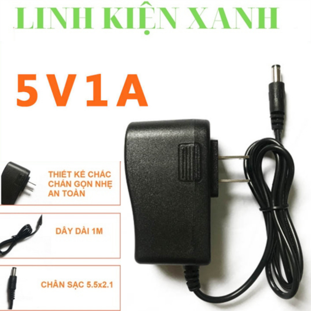 Bộ sạc nguồn Adapter AC-DC: 5V - 1A (1000mAh), Sạc máy chấm công 5v1a
