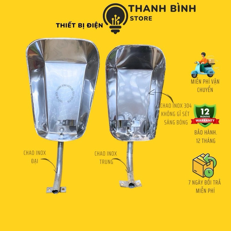 CHAO ĐÈN ĐƯỜNG INOX GIÁ RẺ (máng 20cm x 35cm) dai 50cm