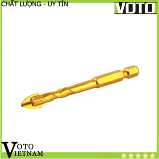 Mũi khoan đa năng chuôi lục giác đầu chữ Thập dài 78mm size 6-8-10-12mm Voto màu vàng (mũi có xoắn hoặc không xoắn)