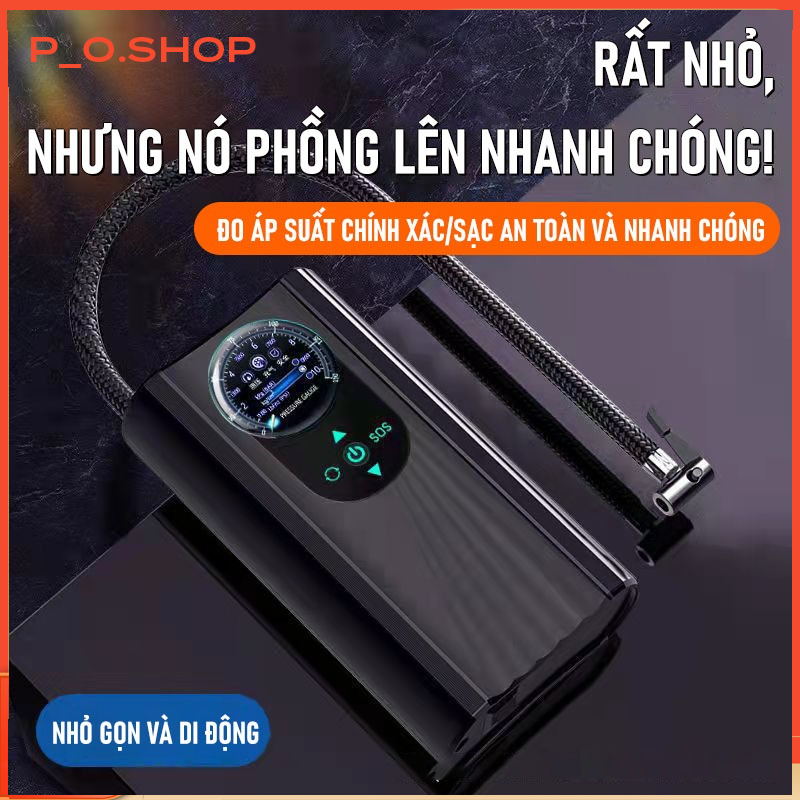 【🔥Rẻ】12VLốp Xe Hơi Bơm Hơi Độ Chính Xác Cao Mini Lốp Bơm Nhanh Inflag Điện Tử Bơm Hơi Cho Xe Máy Ô T