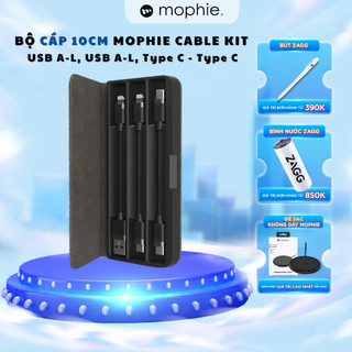 Bộ hộp 3 cáp ngắn 10cm mophie đa dụng-mophie cable kit-cáp usb-a to l, type c to l,type c to type c