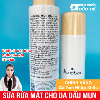 Sữa rửa mặt cho da dầu, da mụn JEAN D'ARCEL CLEARING MILK