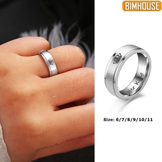 Nhẫn đôi nam nữ BIMHOUSE, nhẫn cặp titan thời trang King-Queen cá tính