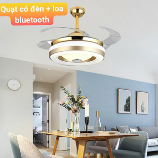 Quạt Trần Đèn Loa Nhạc 4 Cánh 9118  Chất Liệu Acrylic, Hợp Kim , Điều Khiển + Tích Hợp Loa Bluetooth