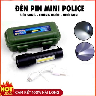 Đèn pin siêu sáng mini T1 có Zoom xa gần, 3 chế độ sáng tặng kèm hộp đựng, đèn pin mini cầm tay