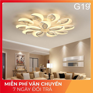 Đèn ốp trần  15 cánh 3 chế độ sáng điều khiển tăng chỉnh sáng Bảo hành 12 tháng - Mã 2037
