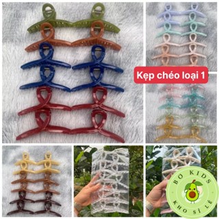 Set 12 Kẹp Tóc Nhựa Hàm Cá Mập Cỡ Lớn Kẹp Tóc Chéo Thời Trang Hàn Quốc Kiểu Dáng Thanh Lịch