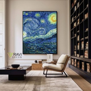 [Kèm đinh] Tranh canvas trang trí decor treo phòng khách, phòng ngủ, Tranh Van Gogh, có khung, 60x80cm_Ravi Decor