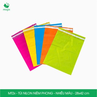 MT2x - 28x42 cm - 100 túi nilon đóng hàng niêm phong - Nhiều màu - Túi gói hàng, túi niêm phong