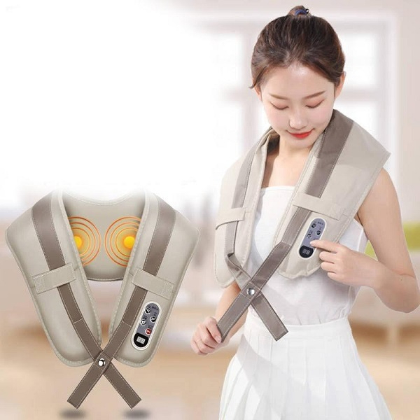 Máy massage đấm lưng vai cổ gáy KAW, Đai Massage Cổ Vai Gáy Giảm Mệt Mỏi Căng Thẳng