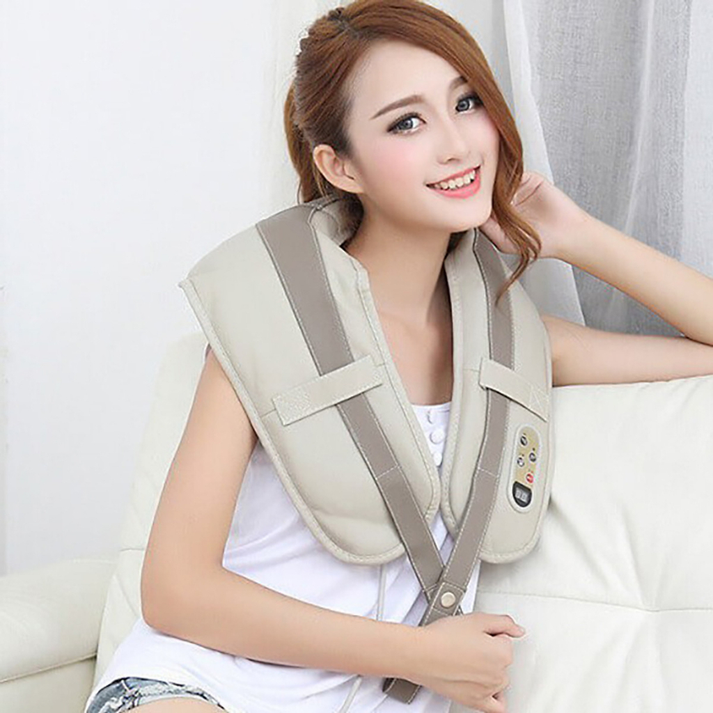Máy massage đấm lưng vai cổ gáy KAW, Đai Massage Cổ Vai Gáy Giảm Mệt Mỏi Căng Thẳng