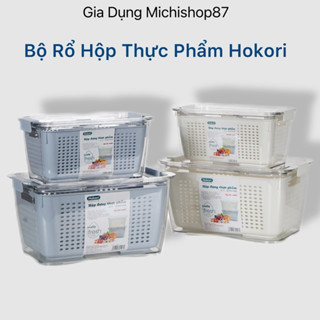 Hộp Đựng Thực Phẩm 2 Lớp Để Tủ Lạnh Có Lỗ Thoát Khí Cao Cấp Hokori Nhựa Việt Nhật, Hộp Bảo Quản Rau Củ Kèm Rổ Ráo Nước