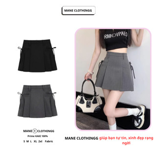Chân váy ngắn xếp ly 3 màu trendy, chân váy chữ A bigsize thắt nơ thời trang mùa hè Hàn Quốc MANE CLOTHINGG M608