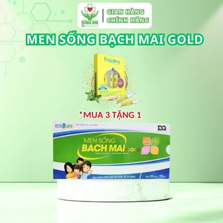 Men sống bạch mai gold - tiêu hóa tốt, tăng đề kháng với kẽm gluconat - hộp 20 ống 10ml - nt bình an