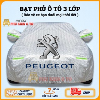 Bạt Phủ Xe Ô Tô PEUGEOT 2008, 3008, 5008, Traveller, Chất Liệu Bạt Tráng Nhôm 3 Lớp, Có Khóa Kéo Cửa Lái, Có Phản Quang