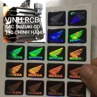 Tem lo go Hon da cánh chim  7 màu tian nổi dẻo dán đồng hồ biển số