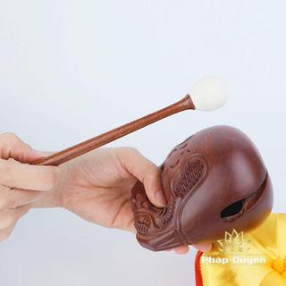 Mõ Gỗ Quế Trục (Gỗ Tếch) Nâu Nhạt Cao Cấp, Mõ Tụng Kinh Nhiều Kích Cỡ