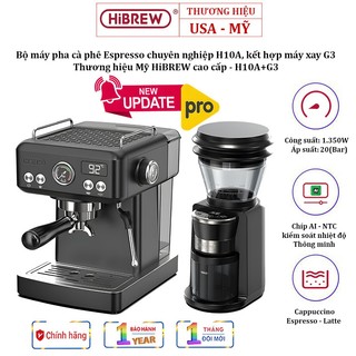 Bộ máy pha cà phê cao cấp thương hiệu hibrew mỹ h10a, kết hợp máy xay cà phê g3 & g5