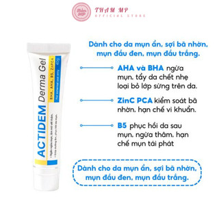 Gel giảm mụn, mờ thâm, dưỡng ẩm da actidem derma gel 18g
