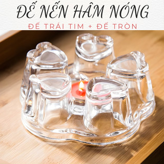 Đế nến hâm nóng ấm trà thủy tinh nhiều mẫu