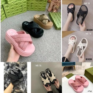 Dép xuồng quai chéo gc đế bánh mì - độn đế cao 7cm siêu đẹp dành cho nữ