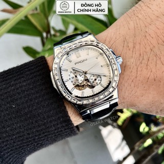 Đồng Hồ Cơ Nam PAGINI Mặt Vuông Đính Đá Dây Da Chính Hãng Fullbox Cao Cấp Sang Trọng - 40mm