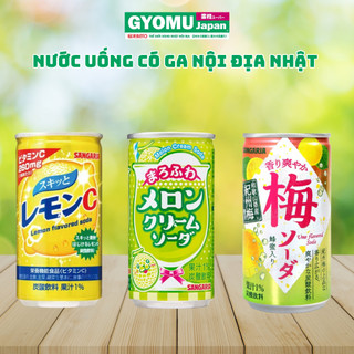 Nước soda trái cây vị chanh, mơ, dưa lưới - Nhật Bản - Gyomu
