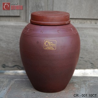 Chum sành không tráng men 10L cổ to Bát Tràng, chum sành đựng, ngâm riệu an toàn.
