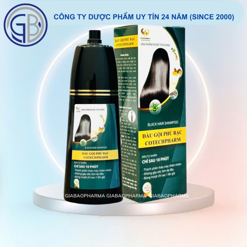 Dầu gội phủ bạc cotechpharm hỗ trợ làm đen tóc