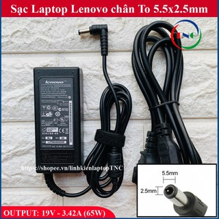 [Chân To] Sạc Laptop Lenovo 19V - 3.42A - 65W đường kính đầu sạc 5.5mm ký hiệu chân 5.5x2.5mm G460 G470 G480 G450