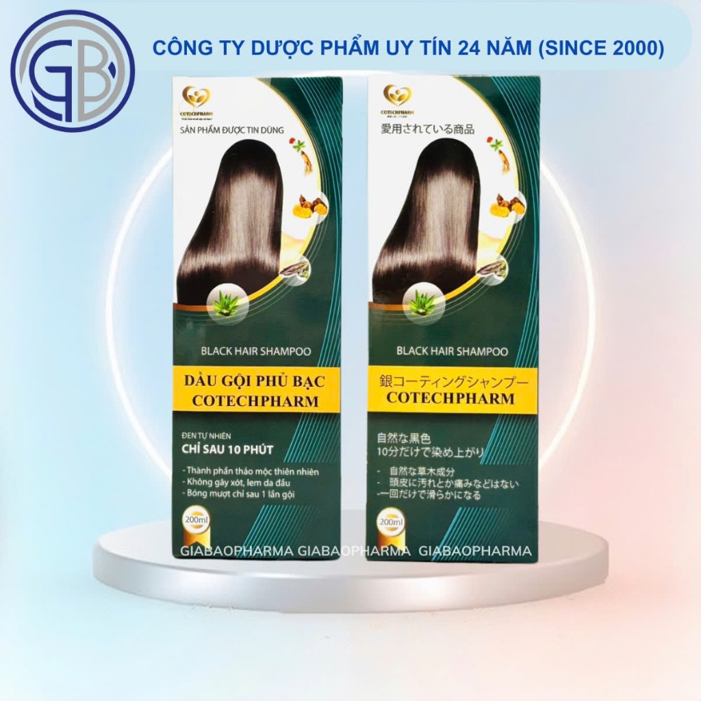 Dầu gội phủ bạc cotechpharm hỗ trợ làm đen tóc