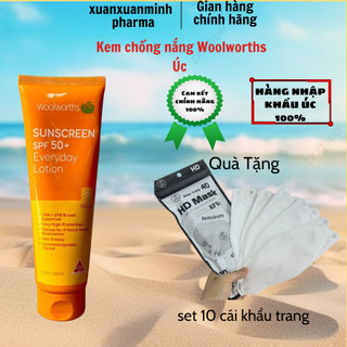 Kem chống nắng woolworths 50spf++ nhập khẩu úc, tuýp 100