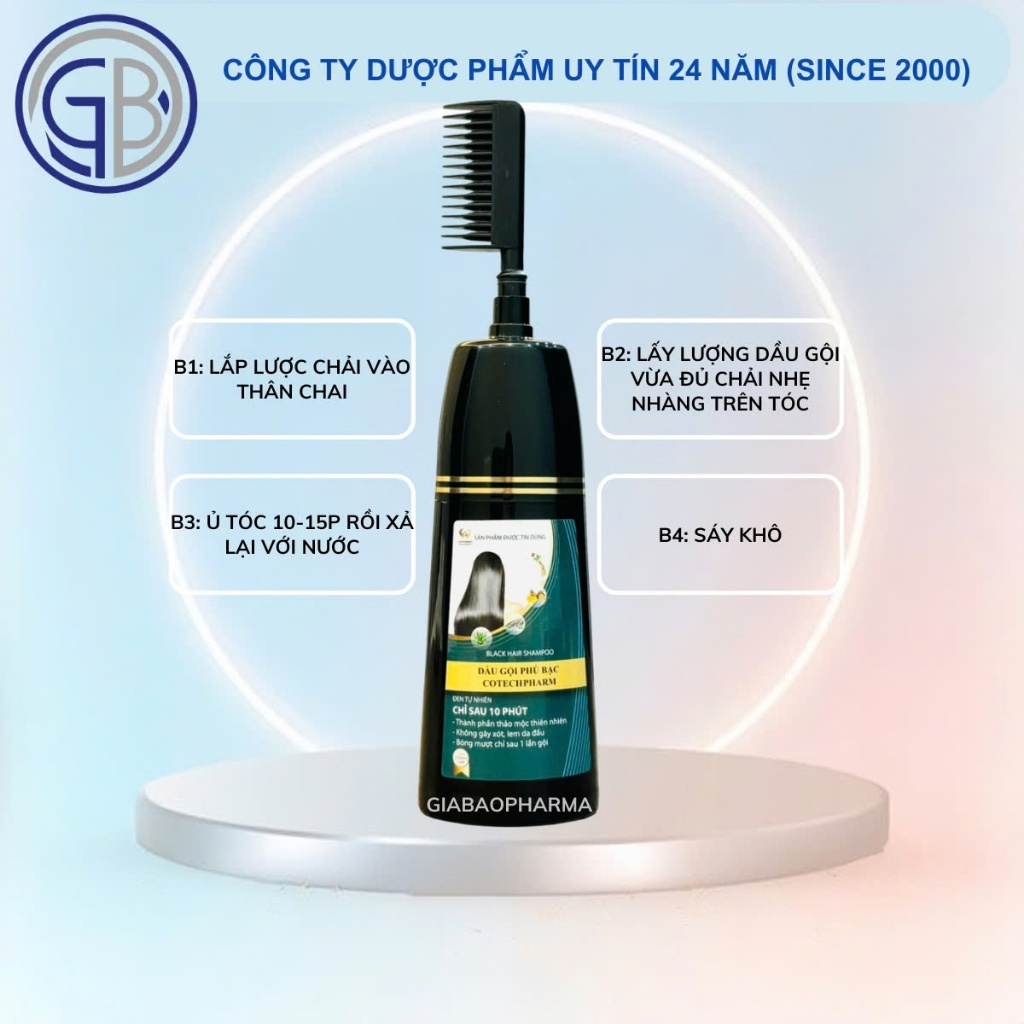 Dầu gội phủ bạc cotechpharm hỗ trợ làm đen tóc