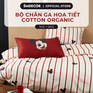  Bộ chăn gối 4 món Êmdecor Cotton Organic 100% cao cấp hoạ tiết Hiện Đại 
